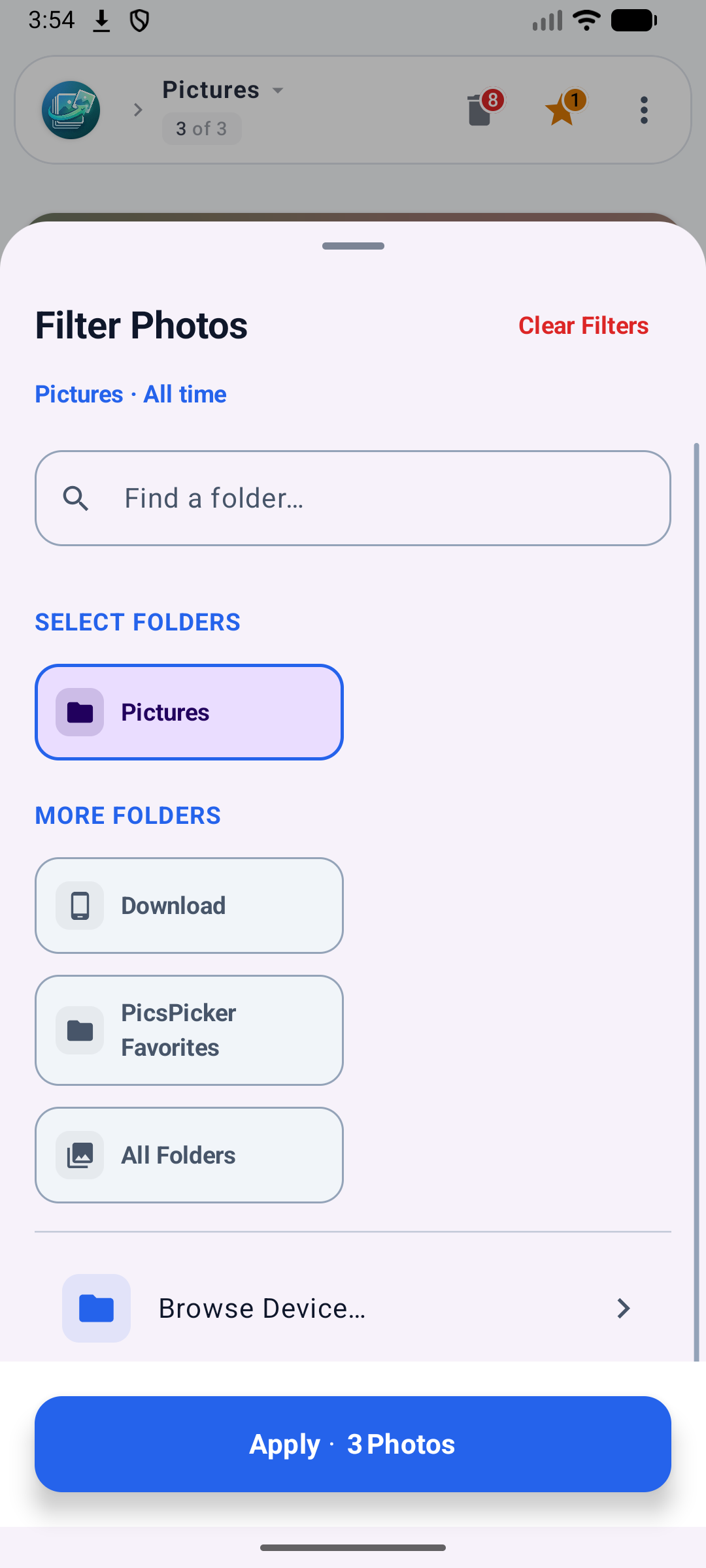 Pics Picker Review Bin